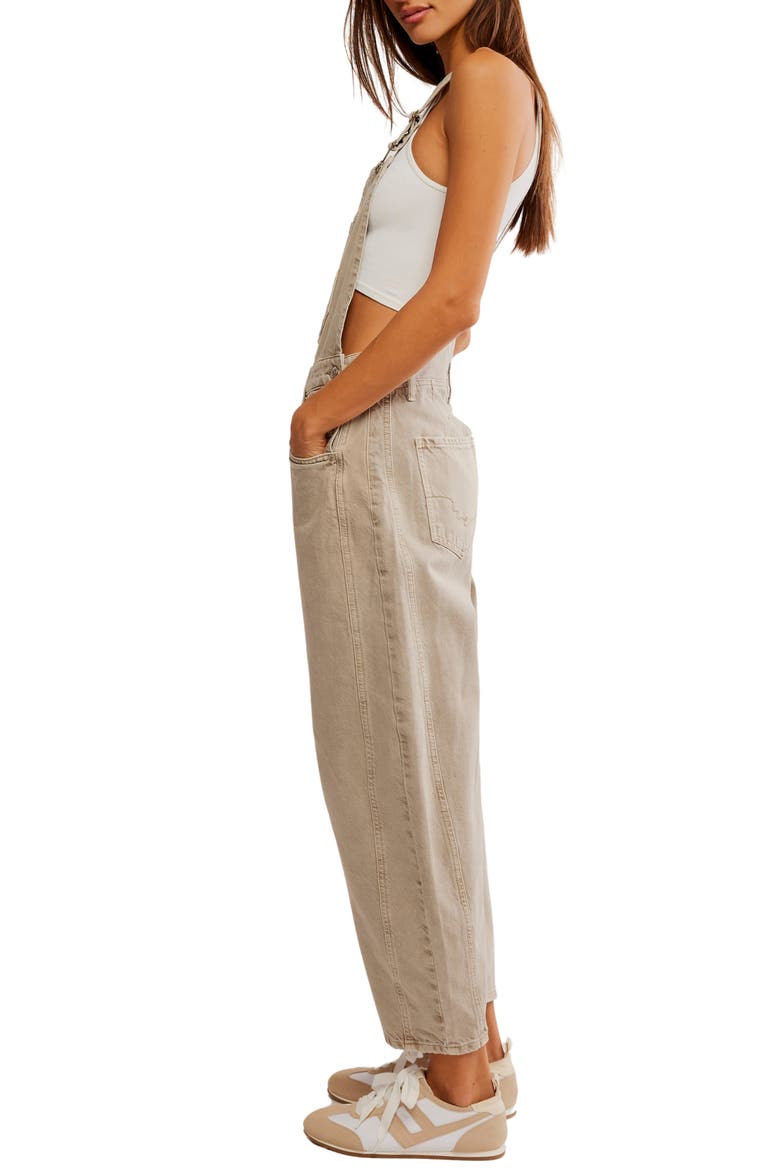 Good Luck Denim Overalls, Alternate, color, COBBLESTONE