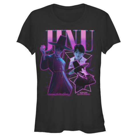 Junior's KPop Demon Hunters Jinu Saja Collage  Graphic T-Shirt