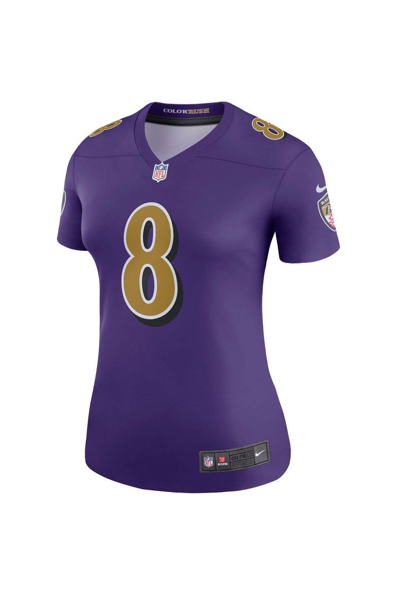 Women's Nike Lamar Jackson Purple Baltimore Ravens Color Rush Legend Player Jersey, Alternate, color, PURPLE
