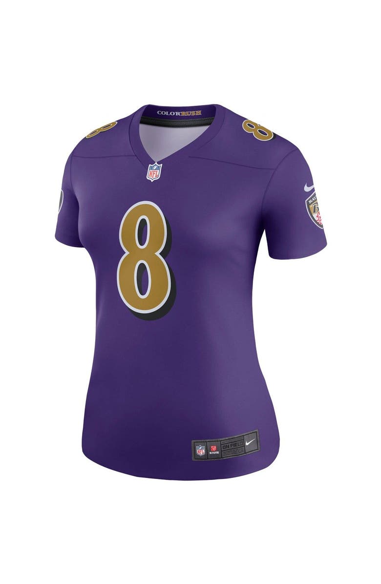 Nike Women's Nike Lamar Jackson Purple Baltimore Ravens Color Rush Legend Player Jersey, Alternate, color,