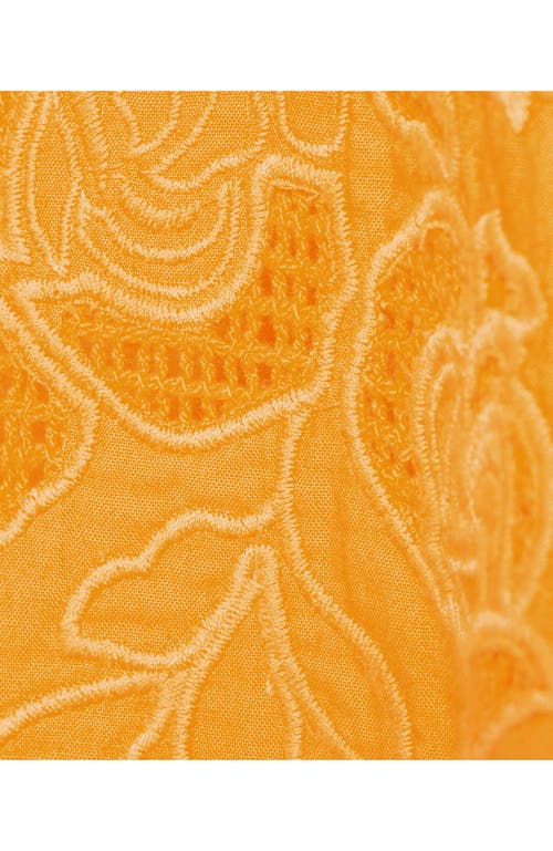 Lands' End Poplin Button Front Dress With Godets In Yellow