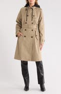 Rebecca Minkoff Water Repellent Trench Coat with Removable Bib Hoodie