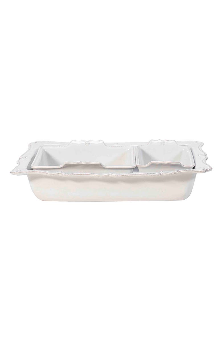 Juliska Berry & Thread Set of 3 Ceramic Baking Dishes, Main, color, Whitewash