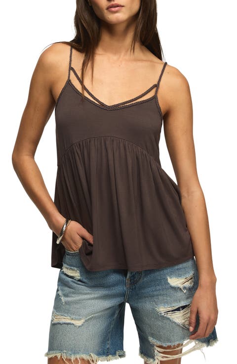 Sandwash Braided Strap Babydoll Camisole