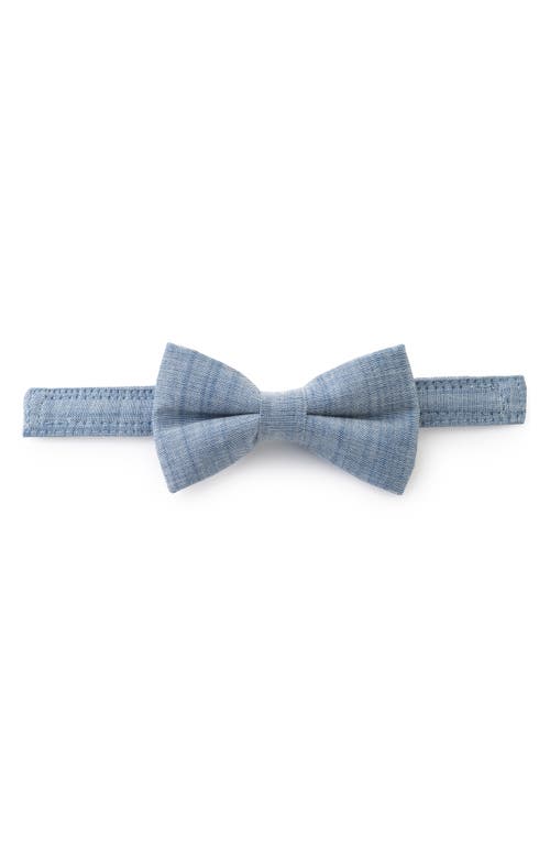 Andy & Evan Cotton Romper & Bow Tie Set In Plaid Blue