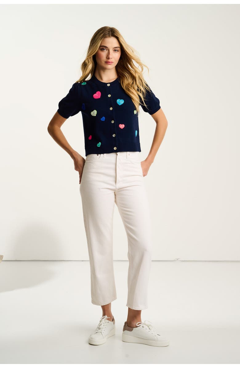 Lisa Todd Royal Flush Cotton Cardigan, Alternate, color, Navy