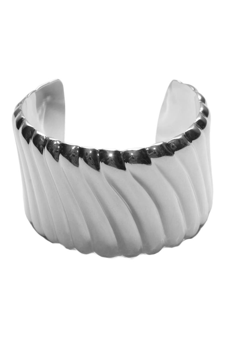 Twisted Wide Cuff, Main, color, SILVER