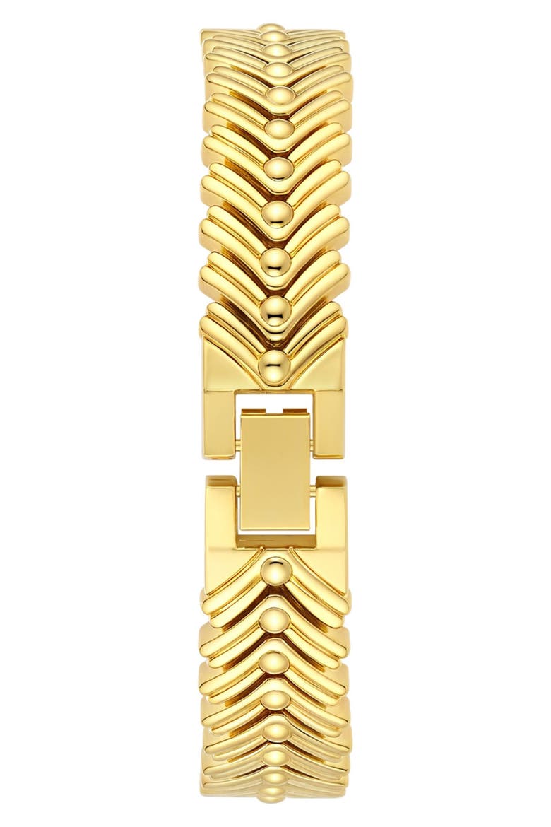 Herringbone Bracelet Watch, 25.5mm x 31.5mm, Alternate, color, GOLD