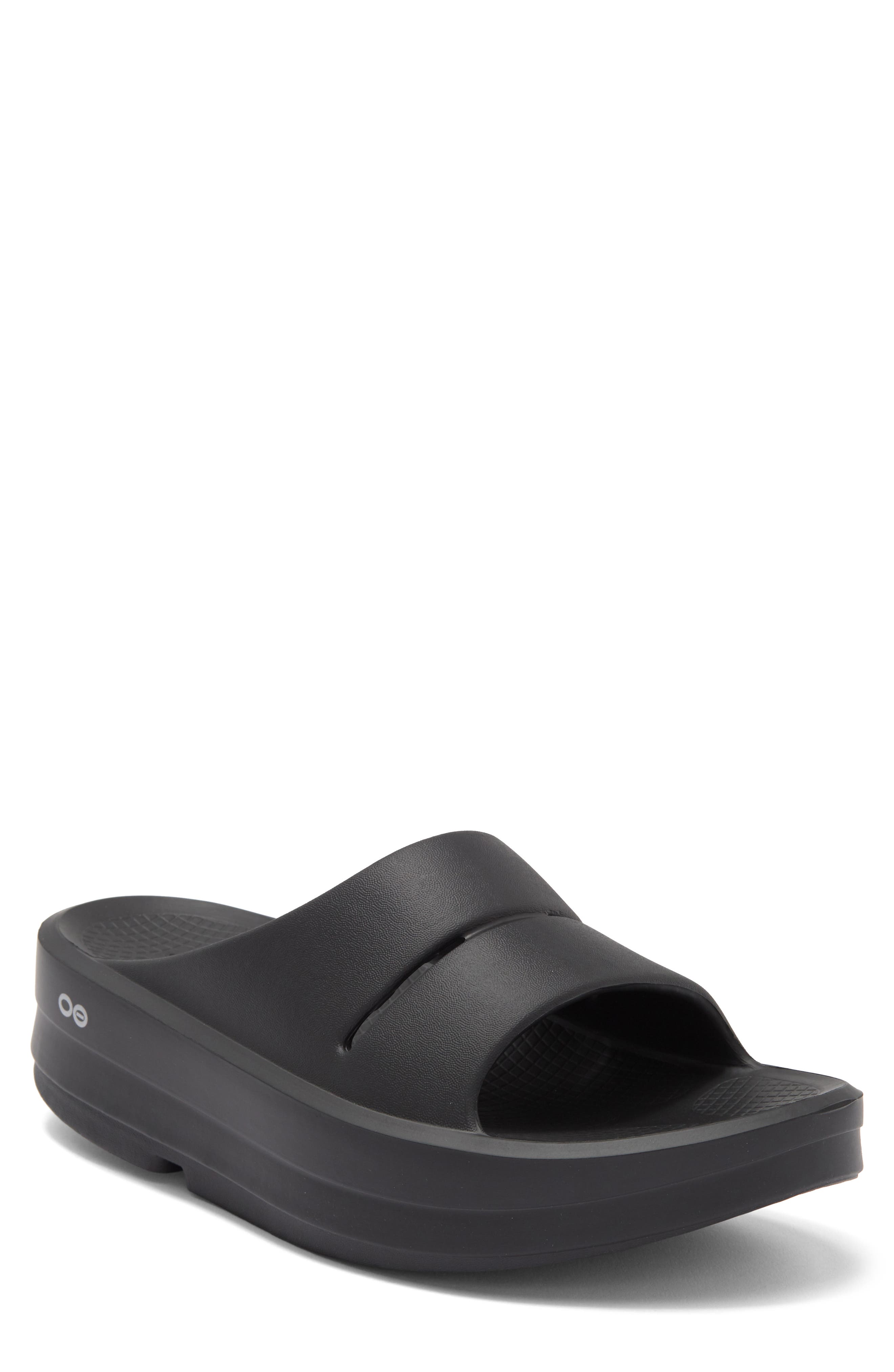 Oofos OOmega OOahh Slide Sandal, Main, color, Black