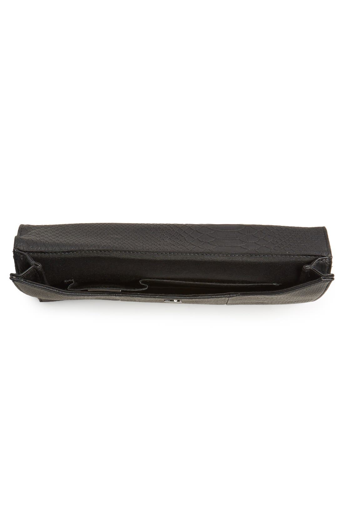 'Kelly' Envelope Clutch, Alternate, color, BLACK