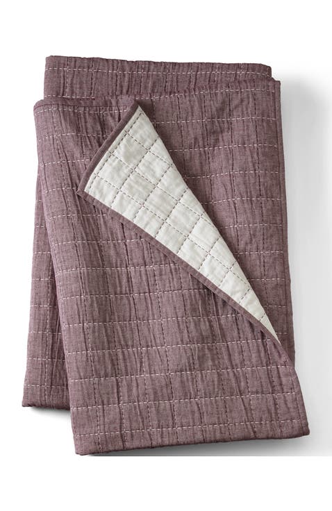 Essential Cotton Windowpane Reversible Bed Blanket