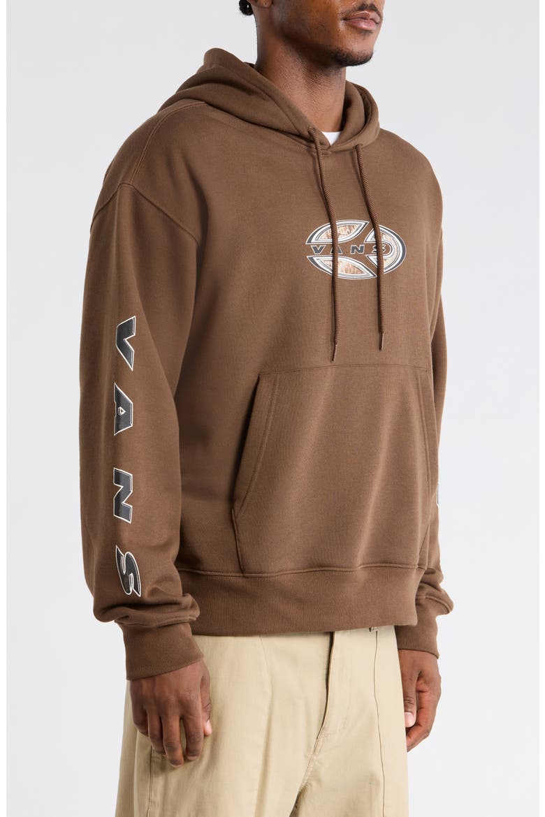 Oval Blaster Fleece Pullover Hoodie, Alternate, color, VINTAGE COCOA