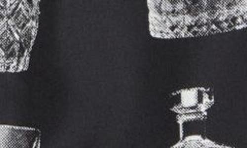Dolce & Gabbana Dolce&gabbana Liquor Print Silk Twill Camp Shirt In Hn5ia Liquori Fdo Nero
