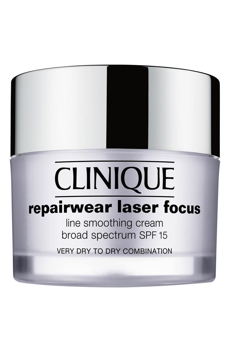 Clinique Repairwear Laser Focus SPF 15 Line Smoothing Cream for Dry to Dry Combination Skin, Main, color, 
