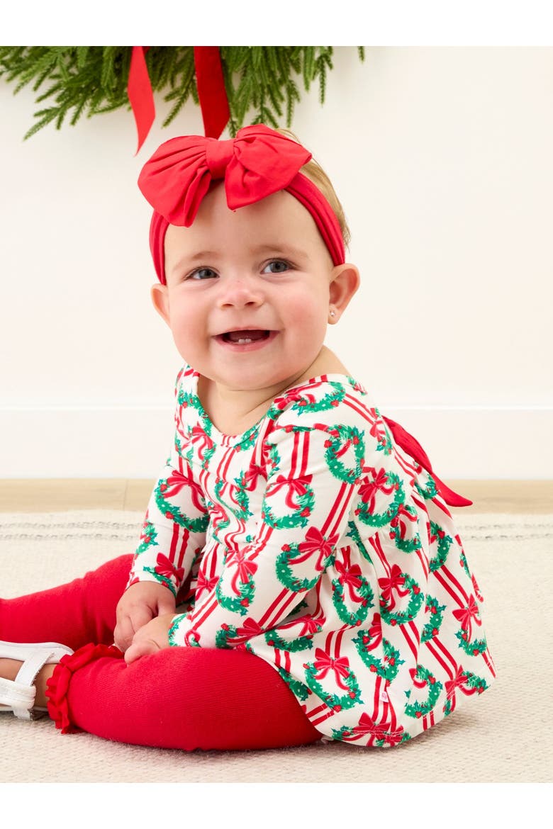 Holiday Knit Long Sleeve Twirl Top and Bloomer Set, Alternate, color, Deck The Halls