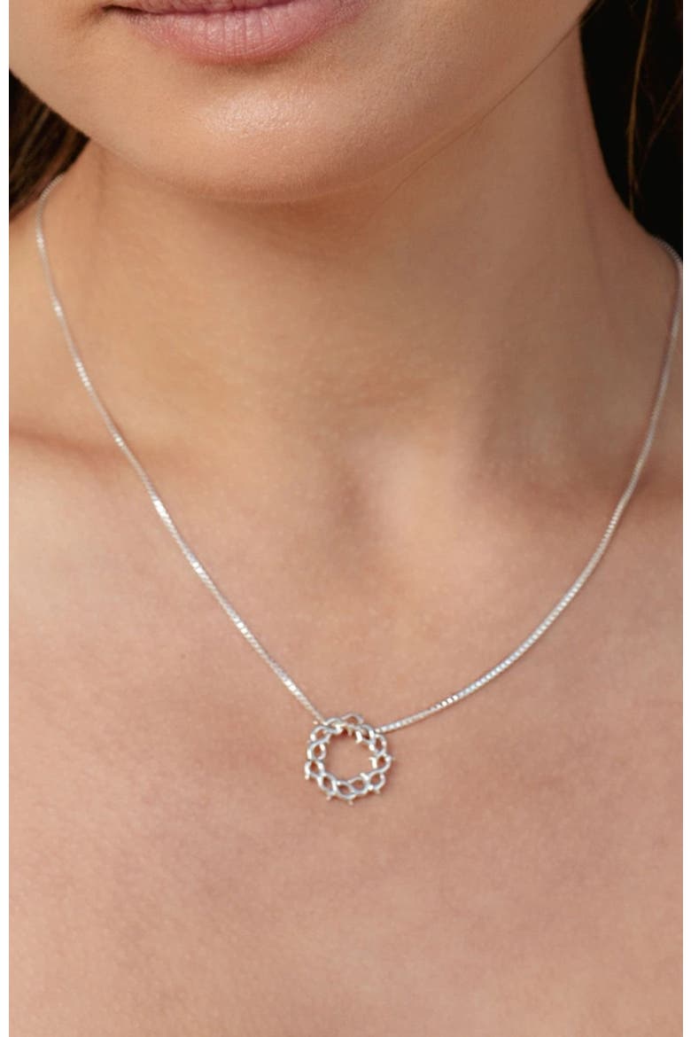 Crown Of Thorns Necklace, Alternate, color, Sterling Silver
