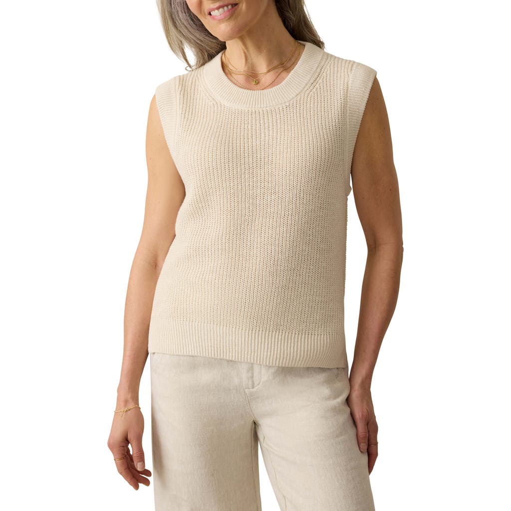 Faherty Miramar Sleeveless Linen Sweater In Neutral