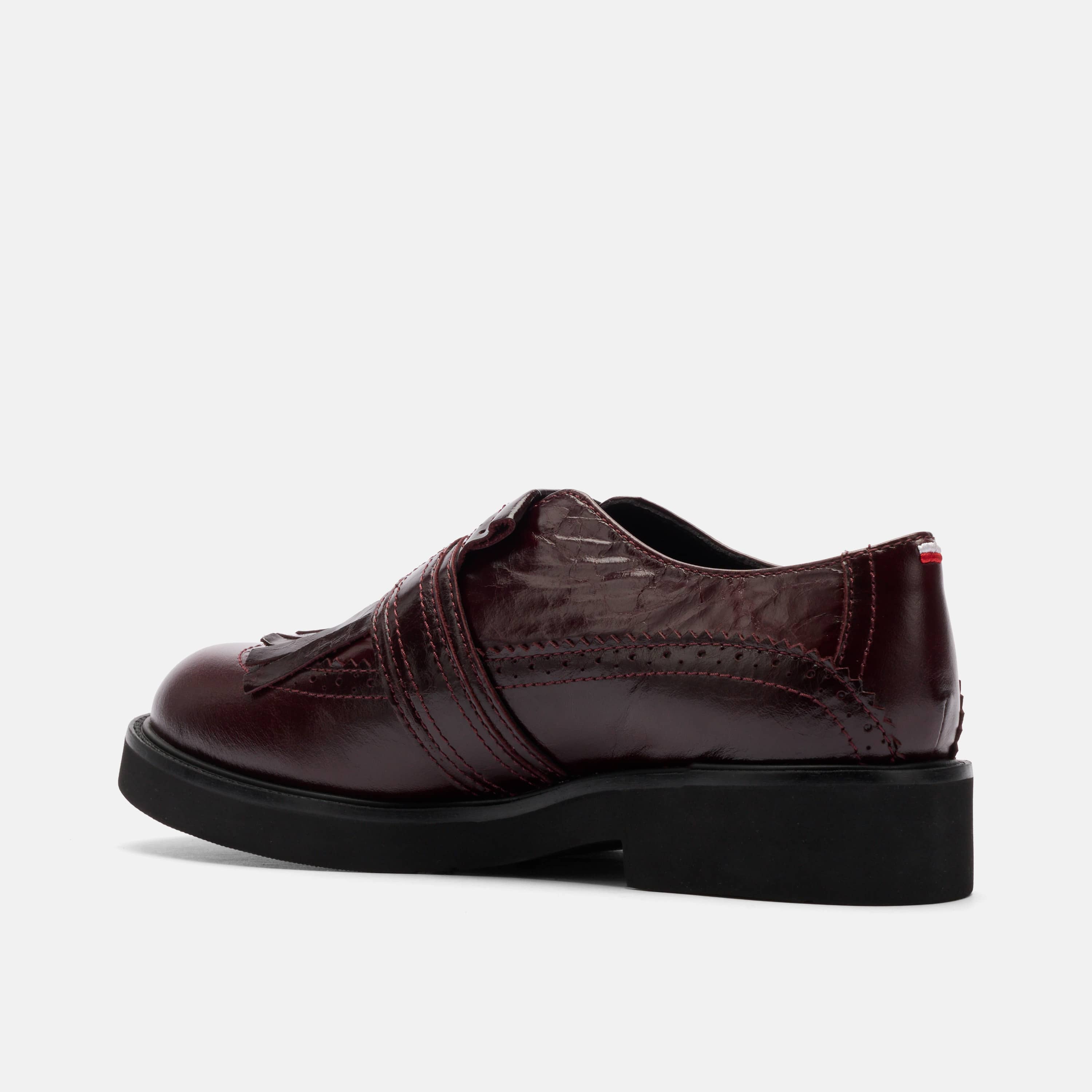 Vaughn Patent Fringed Monk Strap Oxford, Alternate, color, Burgundy