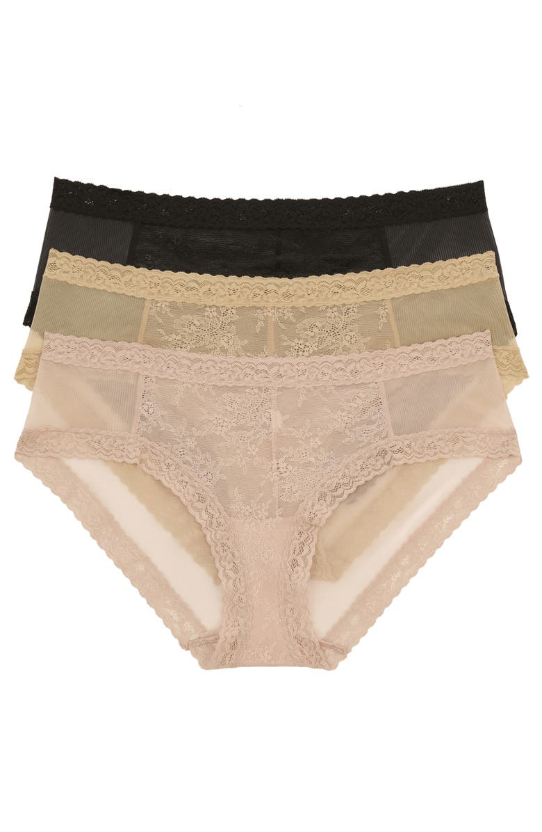 Natori Escape Lace Girl Brief 3-Pack, Main, color, 