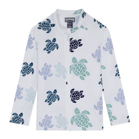 Boys Zipped Long Sleeves Rashguard Tortues Multicolores