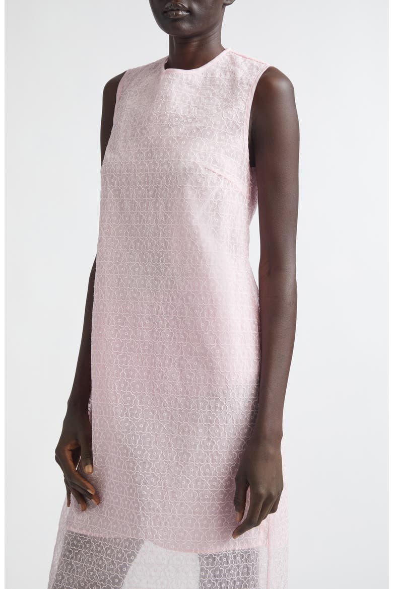 Devin Windflower Embroidered Organza Sheath Dress, Alternate, color, BLUSH PINK