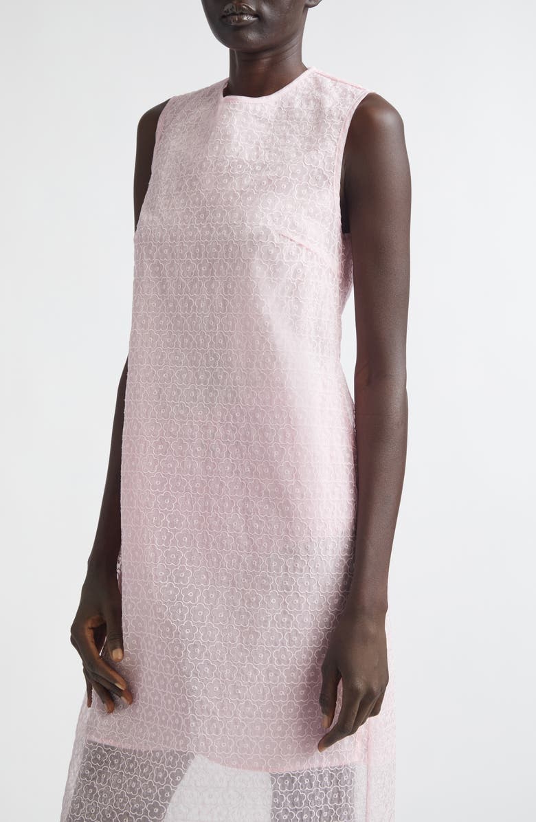Cecilie Bahnsen Devin Windflower Embroidered Organza Sheath Dress, Alternate, color, Blush Pink