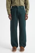 Noah Brushed Back Pleated Organic Cotton Jeans