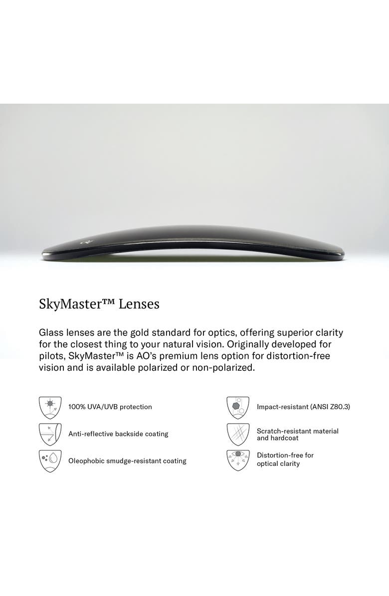 American Optical Original Pilot 57mm Aviator Glass Non Polarized, Alternate, color, Gold - Gng