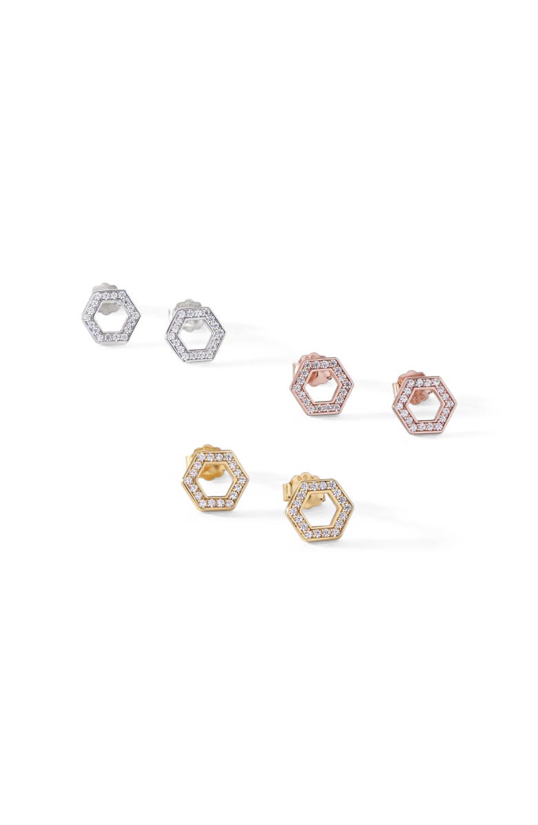 Ora Ana The Olivia Stud Earrings, Alternate, color, Sterling Silver/White Cz