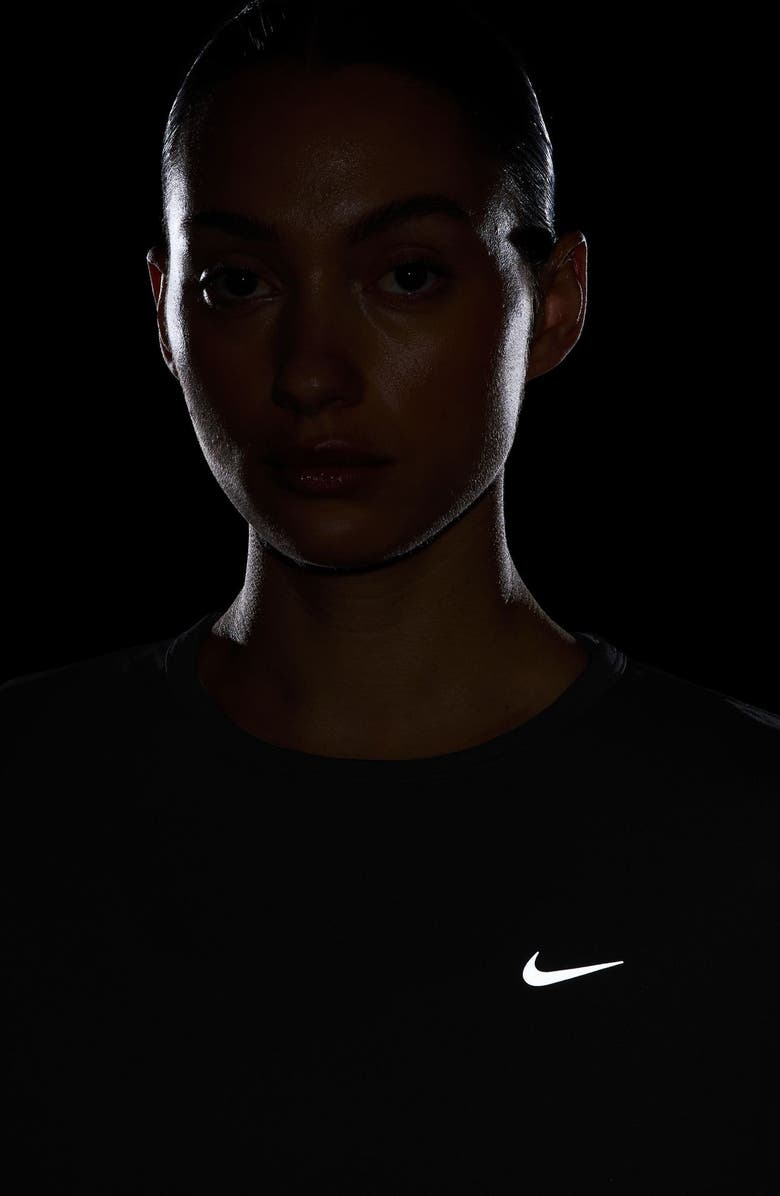 Nike Tempo Dri-FIT Short Sleeve Running Top, Alternate, color, Black/ Reflective Silv