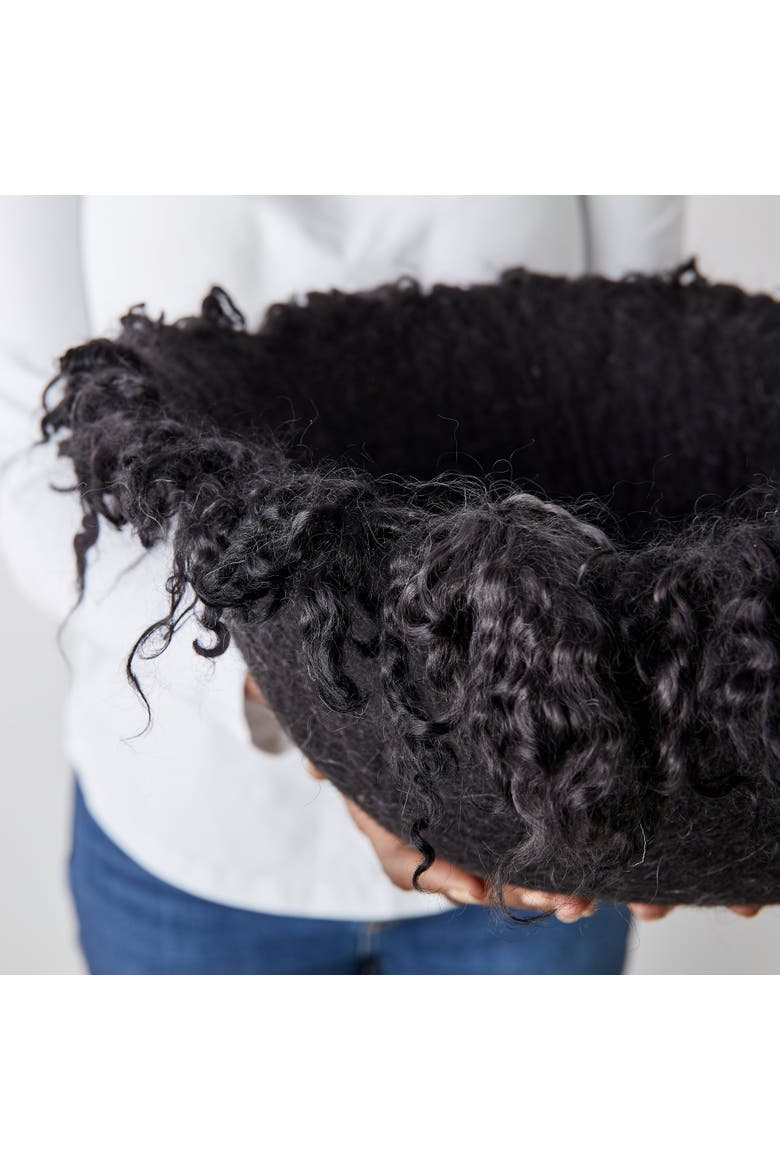 Fringed Skirt Decorative Bowl, Alternate, color, Black