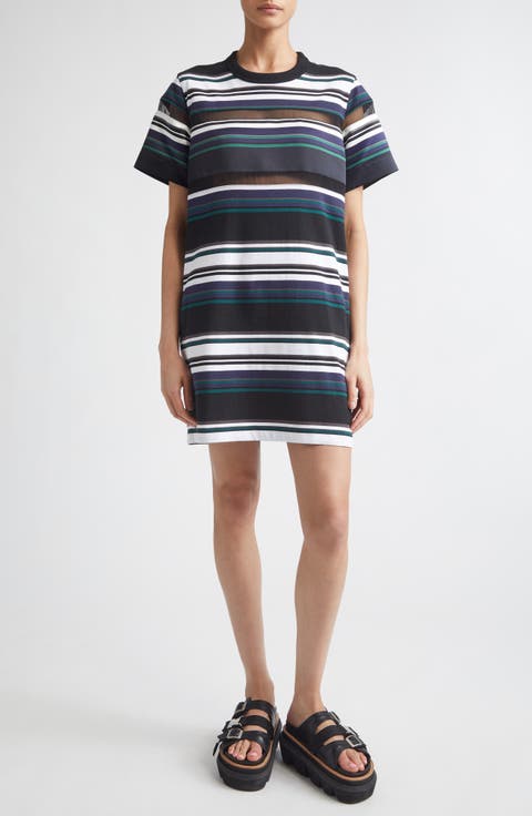 Stripe Cotton Jersey T-Shirt Dress