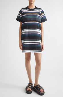 Stripe Cotton Jersey T-Shirt Dress