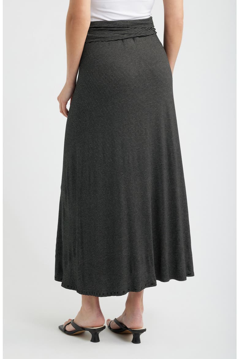 Stripe Knit Maxi Skirt, Alternate, color, BLACK