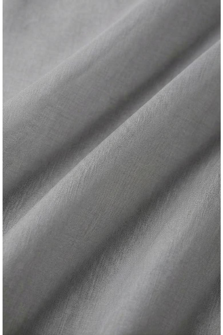 Sheer Button-Up Contrast Collar and Cuff Detail Blouse, Alternate, color, Charcoal Grey