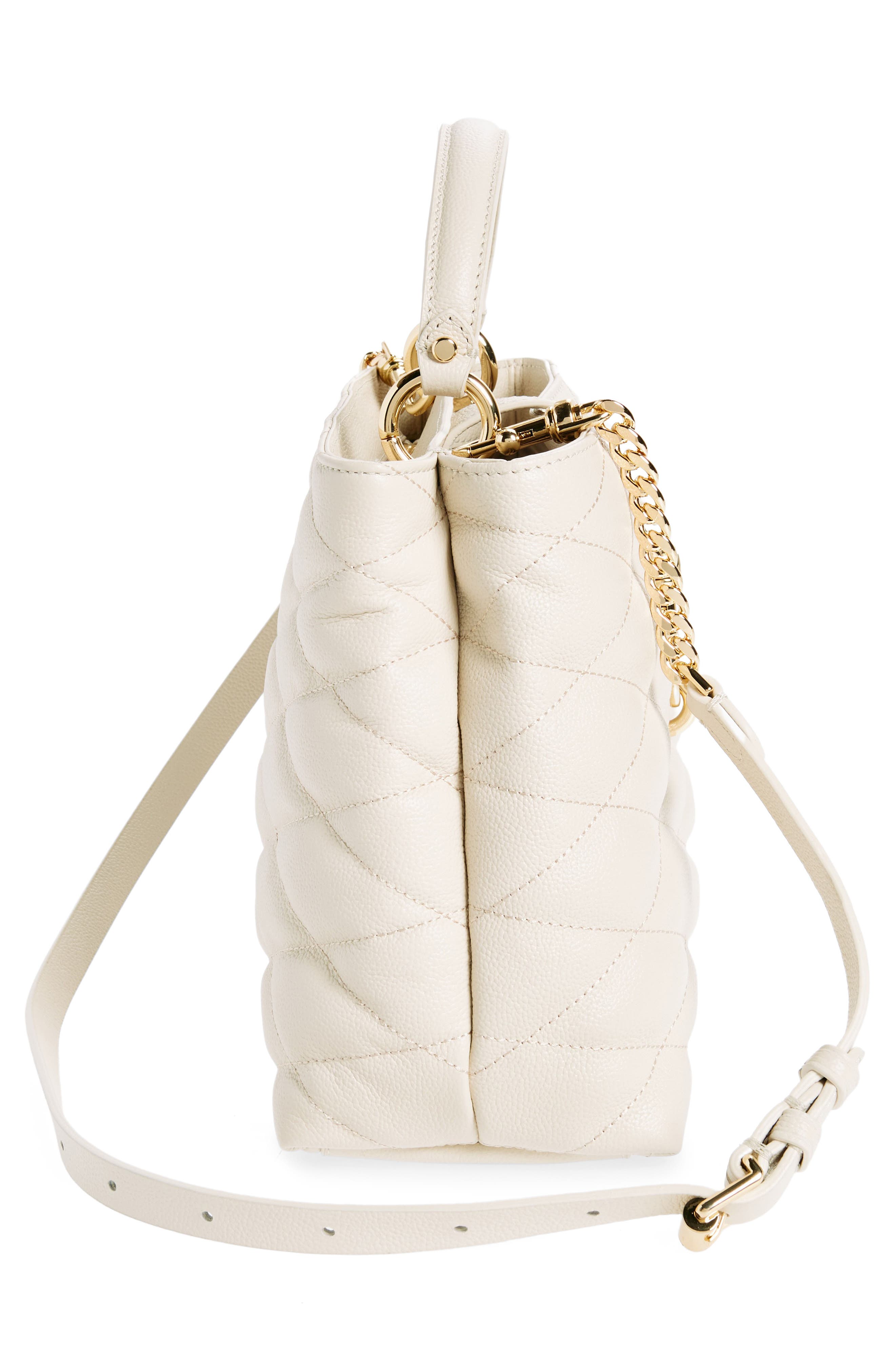 Rebecca Minkoff Edie Quilted Leather Top Handle Satchel, Alternate, color, 