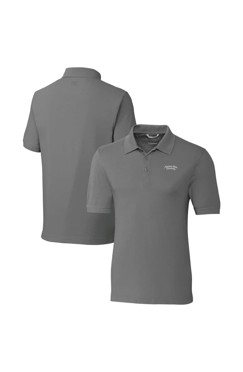 Cutter & Buck Men's Cutter & Buck  Gray Montana State Bobcats Advantage Tri-Blend DryTec Pique Polo, Main, color, 