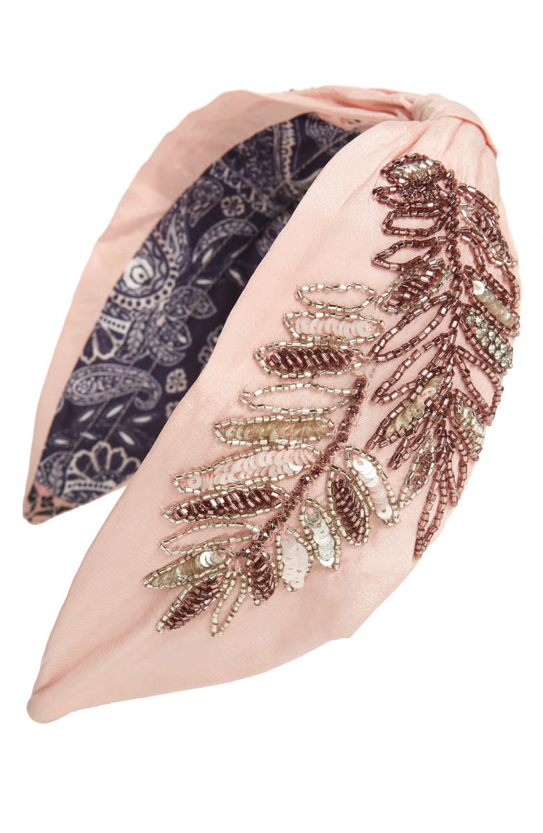 NamJosh Leaf Bead Embellished Headband, Main, color, 