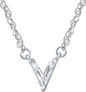 Bliss Diamond Diamond "V" Initial Pendant 18" Necklace 14K Gold Lab Grown