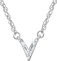 Bliss Diamond Diamond "V" Initial Pendant 18" Necklace 14K Gold Lab Grown