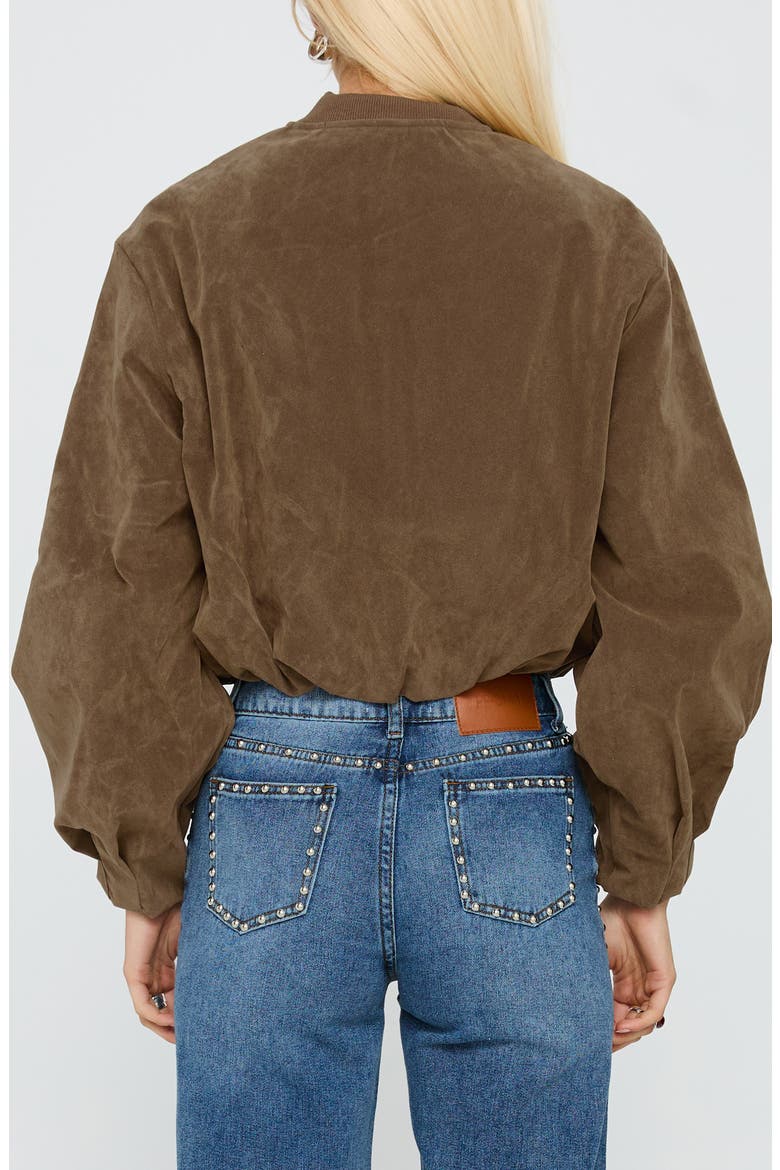 Jessalyn Faux Sude Jacket, Alternate, color, BROWN