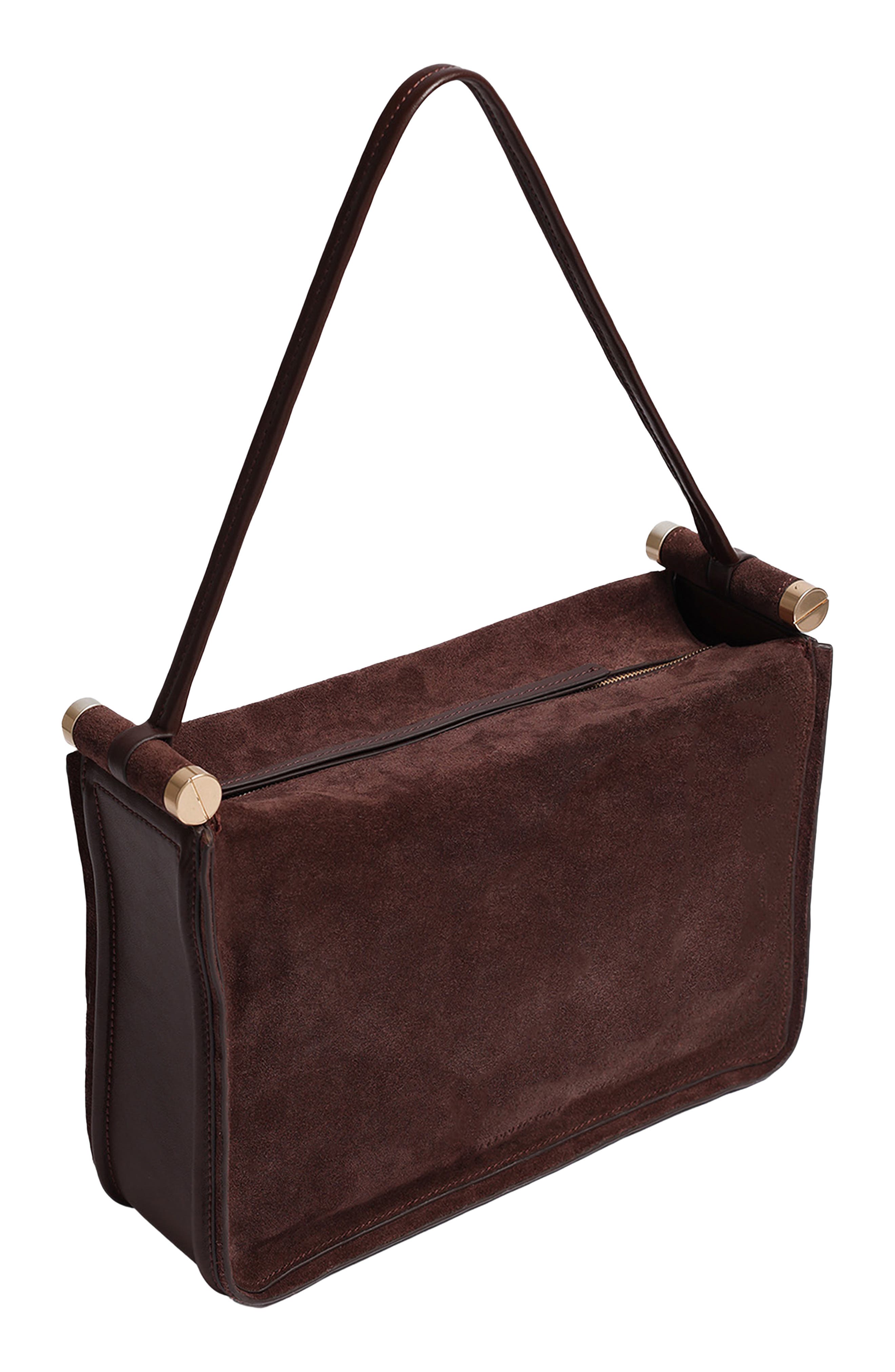 Highline Large Leather Shoulder Bag, Alternate, color, CHOCOLATE
