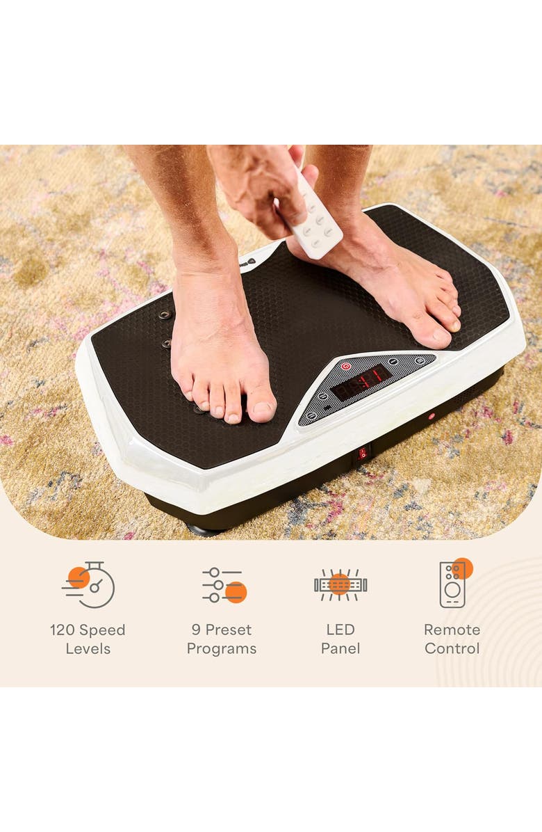 Lifepro Vibration Plate Exercise Machine Magnetic Acupoints Platform for Muscle Toning and Recovery, Alternate, color, White