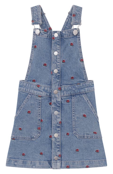 Kids' Rose Embroidered Jumper Dress