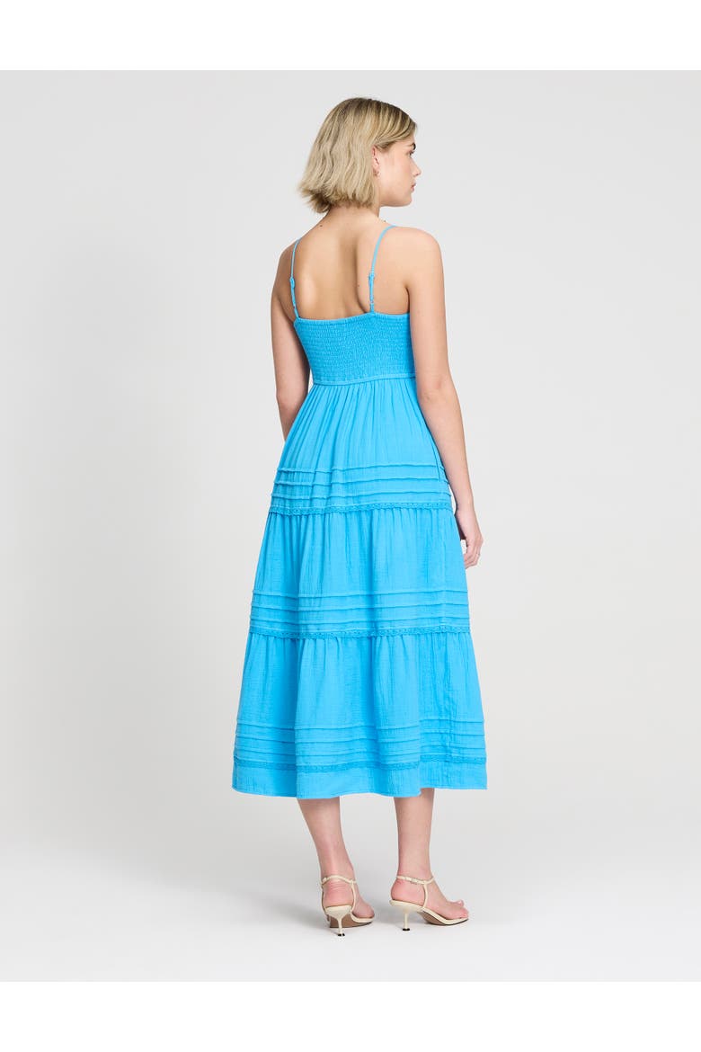Hazel Cotton Cheesecloth Midi Dress, Alternate, color, Blue