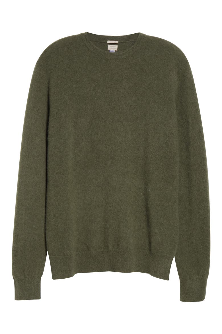 Men's Crewneck Cashmere Sweater, Alternate, color, MILITARE