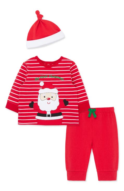 First Christmas Santa Top, Joggers & Hat Set (Baby)