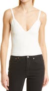 Alice + Olivia Kenna Cable Crop Cotton Sweater Tank