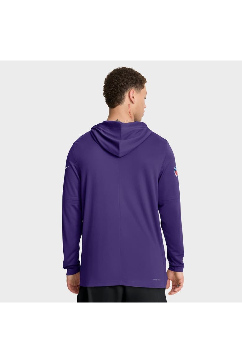 Men's Nike Purple Minnesota Vikings Sideline Pure Fury Performance Long Sleeve Hoodie T-Shirt, Alternate, color, Purple