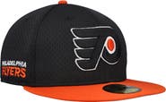New Era Men's New Era Black/Orange Philadelphia Flyers Mesh Crown Two-Tone 59FIFTY Fitted Hat
